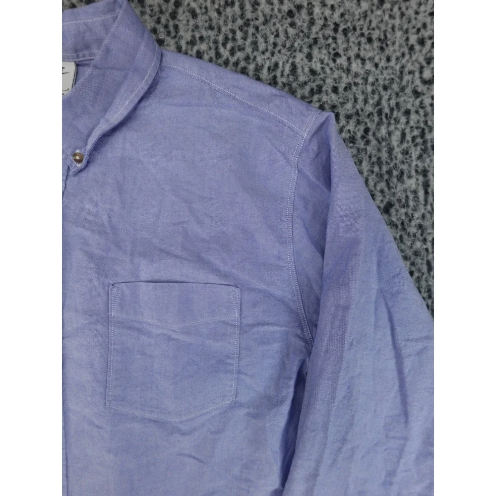 Nike Oxford Button Down Shirt Mens Large‎ Blue Long Sleeve Swoosh Logo